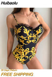 Huibaolu Sexy One-Piece Swimsuit Women Swimwear Female Solid Black Thong Backless Monokini Bathing Suit XL