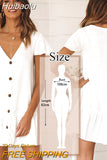 Huibaolu Casual Loose Summer Beach Dress White Cotton Tunic Plus Size Women Beachwear Sexy Hollow Out Mini Party Dress Vestidos Q429