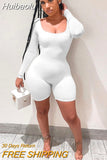 Huibaolu Fall Winter Long Sleeve Sexy Rompers Womens Jumpsuit Female One Piece Outfits Brown Black White Bodycon Jumpsuit For Women