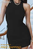 Huibaolu Dresses Women Solid Sleevelss Mini Dress Laies Sexy Club Party Dress Fashion Bodycon Dress Beach Casual ropa Mujer 2023
