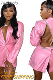 Huibaolu Women Elegant Cutout Long Sleeve One Button Long Sleeve Notched Neck Blazer Street INS Splicing Blazers Outfits Tops