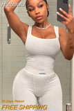 Huibaolu Summer Sexy White Jumpsuits For Women 2023 Sleeveless Cami Black Bodycon Bodycon One Pieces Outfits Women Jumpsuit