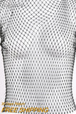 huibahe Sexy Shiny Diamond Fishnet Women Tops Black Round Neck See Through Tops Women Summer Skinny Fashion Party Clubwear 2023