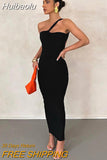 Huibaolu Autumn Sexy Asymmetric Bodycon Maxi Dresses Club Outfit For Women 2023 Slash Neck Party Long Dress Female Fashion Dress