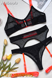 Huibaolu Lace Lingerie Sexy Outfits For Woman Contrast Color Sensual Seamless Underwear Garters Erotic Short Skin Care Kits