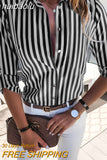 huibaolu Print Buttoned Long Sleeve Casual Shirts Women Turn Down Collar Tops Workwear