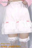 Huibaolu Cascading Ruffle A-line Kawaii Skirt with Bow Aesthetic White Mini Skirts Japanese Style Lolita Skirts Fairycore Outfit