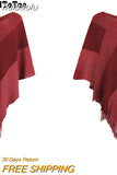 huibaolu Tassel Design Knitted Ponchos and Capes Women Casual Shawl Cloak Tops Free Size