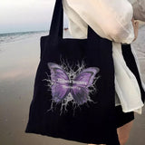 Huibaolu Women's bag Handbags Bags for women Butterfly lightning print Harajuku ladies casual shoulder bags large capacity printed canvas