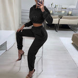 Huibaolu Casual 2 Two Piece Sets Pink Tracksuit Sweatsuits For Womens Outfits Long Sleeve Top Sweatpants And Hoodie Pants Sets