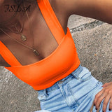 Huibaolu Square Neck Sleeveless Summer Crop Top White Women Black Casual Basic T Shirt Off Shoulder Cami Sexy Backless Tank Top