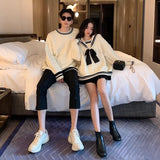 huibaolu Women Fashion Patchwork Couple Casual Preppy Style Popular Ulzzang Design Simple Daily Chic Comfortable Basic Retro