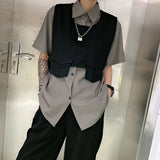 huibaolu Waistcoats Women Design Leisure Summer Streetwear Trendy Ulzzang All-match Teens Simple Clothing Pockets Outwear Ladies