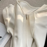 Huibaolu Summer Dress Women 2023 Front Zipper Slim White Evening Party Long Dress Lady Bodycon Split Woman Dresses Vestidos 14058