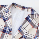 huibaolu Autumn Notched Collar Plaid Blazers Casual Pockets Long Sleeve Coat Female Outerwear 2023 Korean Fashion Loose Jackets