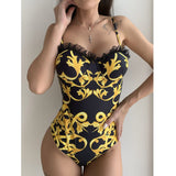 Huibaolu Cut Swimwear 2023 Women One Piece Swimsuit Female Push Up Bathing Suit High Waist Swimming Suits For Women Solid Monokini