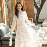 huibaolu Sleeve Dress Women Elegant Chiffon Breathable Cozy Leisure A-line All-match Autumn New Lady Vestido Ulzzang Fashion Fairy