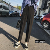 Huibaolu Solid Casual Basic High Waist Straight Women's Pants 2023 Office Lady Korean Fashion Ankle-Length Suit Pants For Women