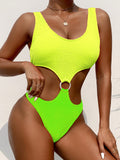 Huibaolu 2023 Sexy Women One Piece Swimsuit Solid Swimwear Female Backless Brazilian Monokini Bodysuit Bathing Suit Swimming Suit