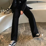 huibaolu Women Elegant Full Length Casual High Waist Trouser Office Temperament Autumn Pockets Korean Style All-match Female Cozy