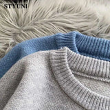 Huibaolu Cartoon O-Neck Pullover Knitted Sweaters Autumn Winter Women's Sweater Korean Fashion Casual Loose Long Sleeve Female Tops