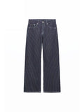 Huibaolu Women Vintage Jeans For Women 2023 Striped Denim Jeans Work Pants Women jeans