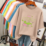 huibaolu 100 Cotton L-5XL Plus Size T Shirt Cartoon Print Tshirt Short Sleeve Women's Top Summer Kawaii Couple O Neck T Shirts