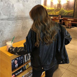 huibaolu Jackets Women Spring Autumn Korean Style Loose Biker Turn-down Collar All-match Pu Leather Fashion Casual Female Outwear