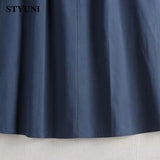 Huibaolu Cotton Elastic Waist A-line Solid Casual Loose Women's Skirt Korean Fashion Mid-Calf Long Skirts For Women 2023 Summer