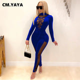 Huibaolu Mesh Patchwork Lace Up Turtleneck Bodycon Elastic Jumpsuit Women Sexy Club Night Party One Piece Overall Romper 2023