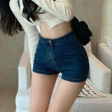 huibaolu Shorts Women Summer Slim Solid High Waist Streetwear Sexy Ladies All-match Ulzzang Temperament Trendy Clothes Femme Chic