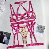 Huibaolu Sensual Lingerie Open Bra Kit Push Up Uncensored Fancy Exotic Sets Heart-Shaped Embroidery Fairy Beautiful Underwear