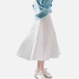 huibaolu Skirts Womens Elegant Sweet Students Fashion Retro Ruffles Solid Pleated Ulzzang Youth Ins S-5XL Clothing All-match New