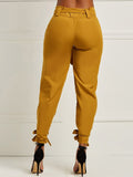 huibaolu Casual High Waist Pencil Pants with Belt