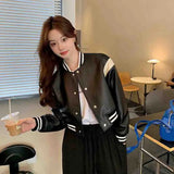 Huibaolu Bomber Jacket Coat Women Hip Hop Harajuku Faux Leather Jackets Streetwear Short Coats Spring 2023