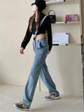 huibaolu Women Summer Simple Korean Style Students Young Stylish Kpop Loose Denim Street Wear Chic Leisure Gentle Mujer Retro