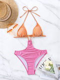 Huibaolu Sexy Women One Piece Swimsuit Female Swimwear High Waist Thong Micro Patchwork Monokini Swimming Suit Beach Bathing Suit