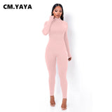 Huibaolu Casual Women Long Sleeve Turtleneck Long Sleeve Skinny Stretchy Jumpsuit 2023 Autumn Winter One Piece Suit INS Playsuit