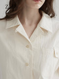 huibaolu 2023 Summer Office Lady Short Sleeve Women Cotton Shirt Korea Style Button Pocket Woman Blouse Work Female Clothing Tops