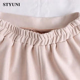 Huibaolu Leather Fluff Thick Solid Vintage High Waist A-line Loose Women's Skirt Korean Fashion Knee-Length Long Skirts For Women 2023