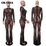 Huibaolu Sexy O-neck Knitted Women Bodysuit Black Lace See-through Tight Slim Party Nightclub Bodysuits Women Jumpsuit