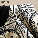 Huibaolu Acrylic Knitted Diamonds Beading O-Neck Long Sleeve Women's Sweater Korean Fashion Chic Pullover Sweaters Autumn Winter