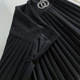 Huibaolu Woolen Pleated Skirts Women Autumn Winter Mini Skirt High Waist Casual Harajuku Sweet Skirt Shorts Dance Streetwear O322