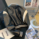 Huibaolu Bomber Jacket Coat Women Hip Hop Harajuku Faux Leather Jackets Streetwear Short Coats Spring 2023