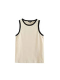 Huibaolu Casual Women White O Neck Retro Tank 2023 Summer Fashion Ladies Casual Female Sleeveless Top