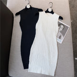 Huibaolu Knitted Dress O-neck Korean Women Solid Mini Dresses Vintage Party Bodycon Sexy Dress Spring Summer Clubwear Thin