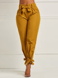 huibaolu Casual High Waist Pencil Pants with Belt