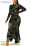 Huibaolu Women Winter Bodycon Long Maxi Dress Striped Leopard camouflage Print Knitted Sexy Club Night Party Full Sleeve Dresses K8862