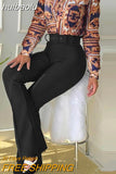 huibaolu Print Buttoned Shirt &amp; High Waist Pants Set Women Two Piece Set Outfits