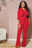 Huibaolu Streetwear Velvet Women's Set INS Long Sleeve Ruched Button Front Shirt and Flare Pants Suit Two 2 Piece Set Tracksuit